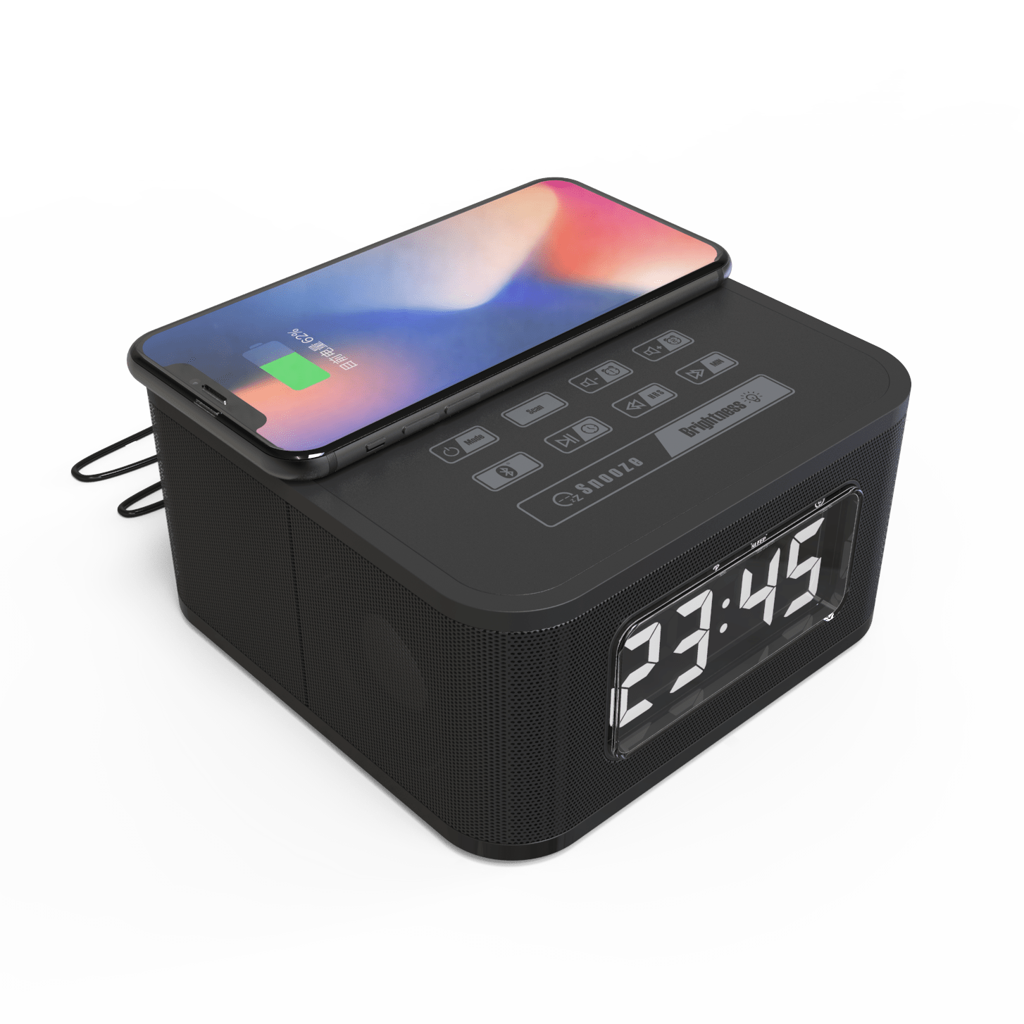 YOUTONG BQ002 Bluetooth clock radio with wireless charger